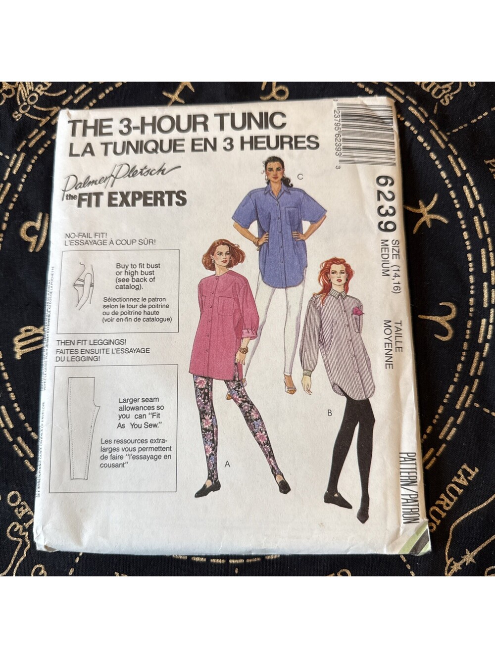 McCall's Sewing Pattern 6239 Misses Oversized Shirts Leggings Size 14-16 VTG UC